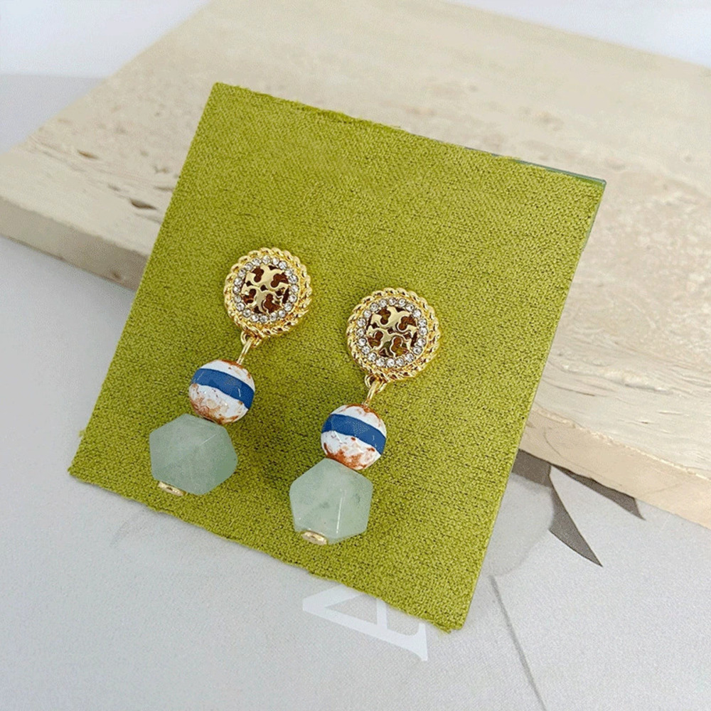 Tory Burch Rhinestone Letter Earrings